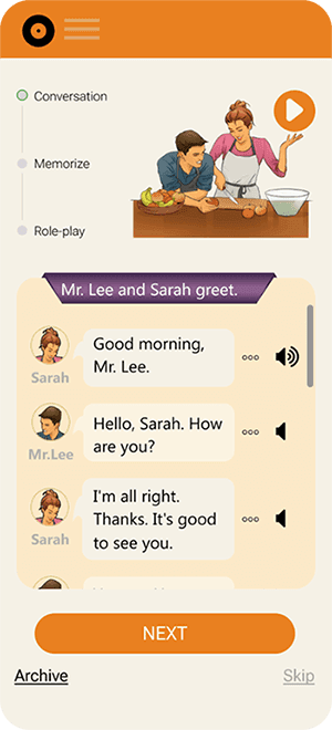 conversation section of vellso app